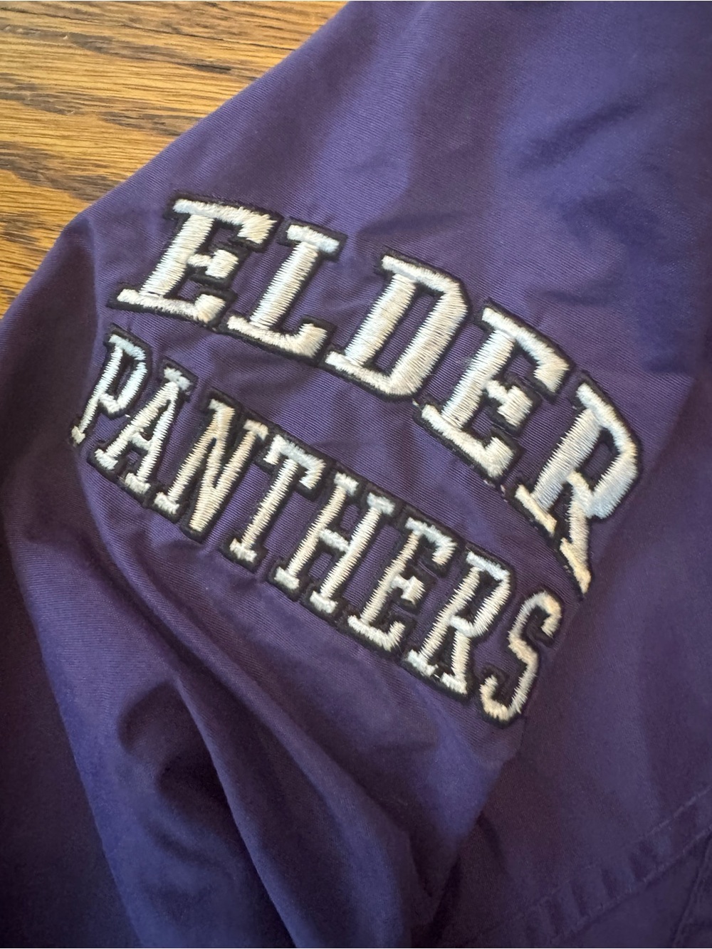 ELDER HIGH SCHOOL PANTHERS Purple Hooded Windbreaker Jacket - Elder Panthers - Picture 4 of 10